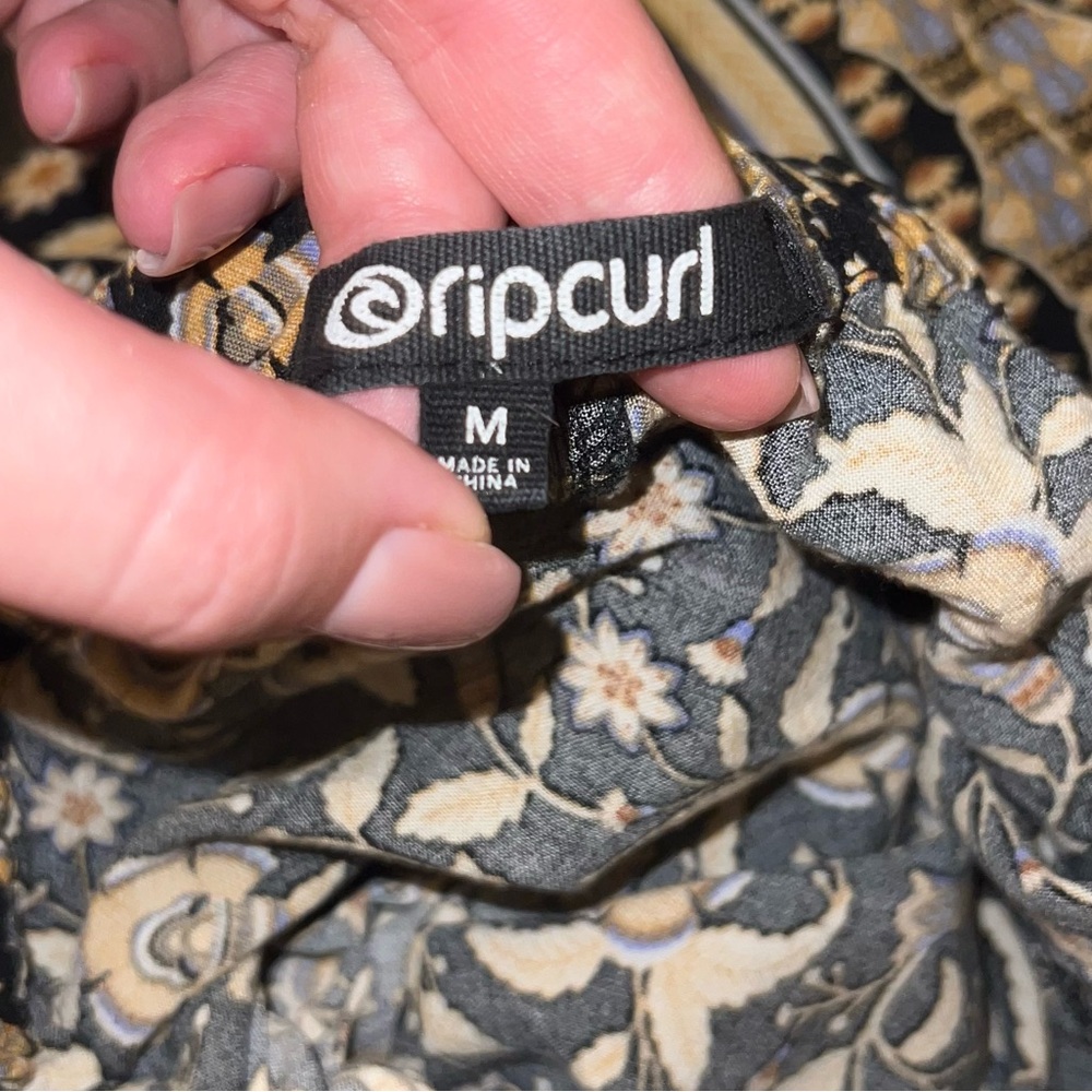 Rip Curl Black/Yellow/Cream Floral Flowy Pants - Picture 5 of 5